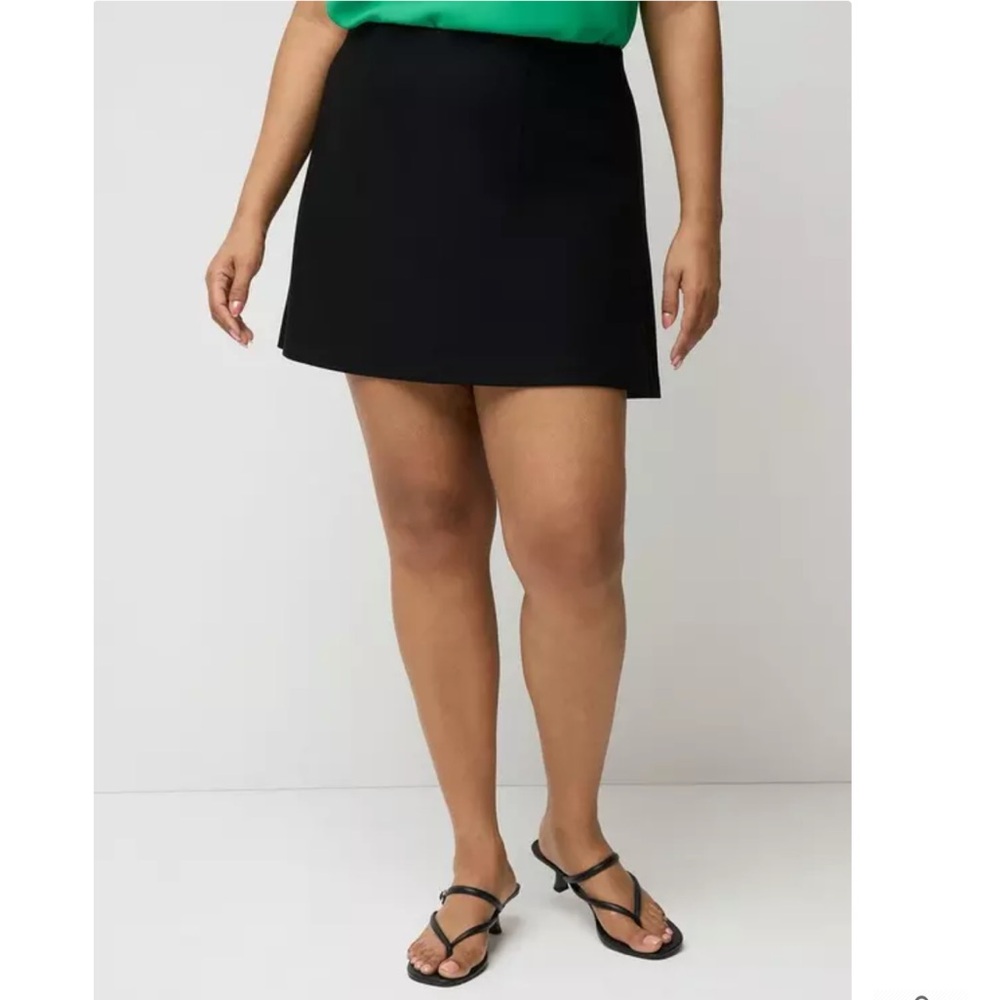 Plus size Black Ponte skirt